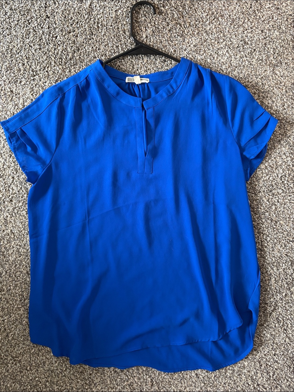 Bright Blue Short Sleeve Blouse - Women